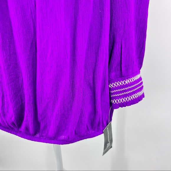 INC International Concepts Off Shoulder Womens Purple Top Rayon XL - Picture 4 of 11